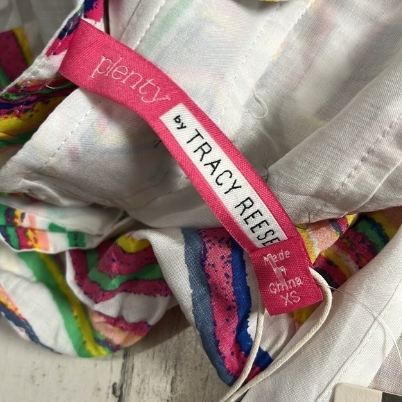 Anthropologie Plenty by Tracy Reese Rainbow Tecza Peplum Open Back Top XS. NWT - Picture 10 of 13